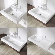 Lavabo Hänge-Aufsatzwaschbecken Gussmarmor 60-100x48cm