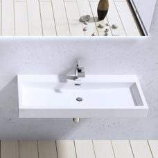 Waschbecken Hänge oder Aufsatz Lavabo Gussmarmor 77x42cm