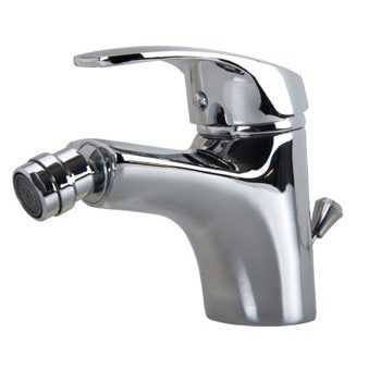 Bidet Wasserhahn tief, Einhand Chrom mit Zugstange 15cm