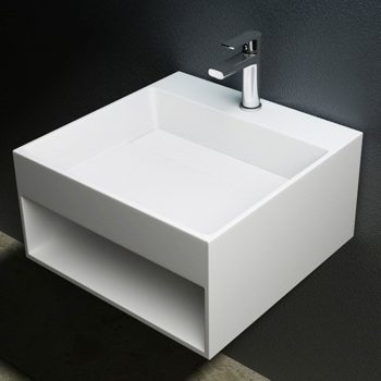 Lavabo Hänge-Aufsatzwaschbecken Gussmarmor 50x50cm