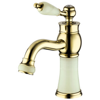 Armatur Glaskristall Marmor Gold Wasserhahn drehbar 23cm