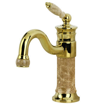 Armatur Prunk Marmor Gold Wasserhahn drehbar 25cm Hoch