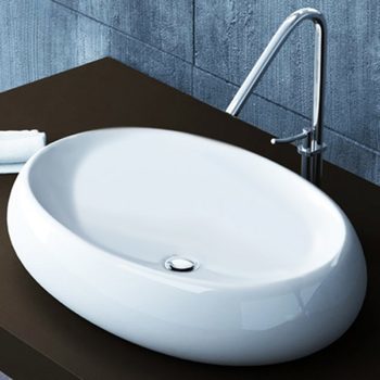 Aufsatz Waschschale Lavabo Keramik oval 59x40cm