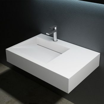 Waschbecken Lavabo Hänge oder Aufsatz Gussmarmor 75x50cm