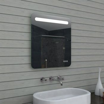 Badezimmer Spiegel LED Licht mit Touchschalter 60x65cm Badspiegel