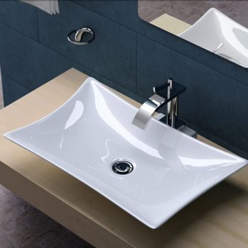 Aufsatz Waschbecken Lavabo Keramik eckig 57x42cm