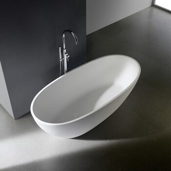 Freistehend Badewanne 170x78cm Mineralguss / Solid Stone