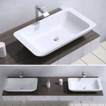 Aufsatz Waschbecken Lavabo Gussmarmor 60x35cm